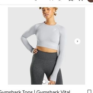 Gymshark Vital Seamless 2.0 Long Sleeve Crop Top in Light Grey
